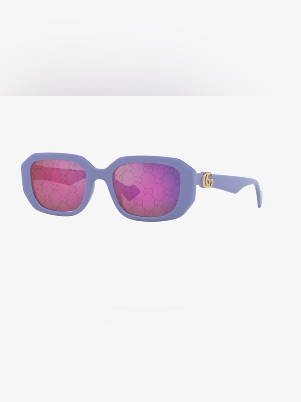 Gucci Lavender Frame Sunglasses with Pink Gradient GG Lenses